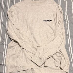 Essentials Cream Long Sleeve Tee